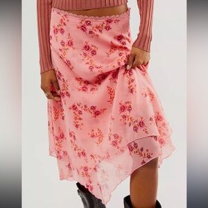NWT Free People Garden Party pink handkerchief dress